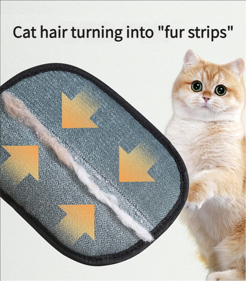 Electrostatic pet hair removal glove