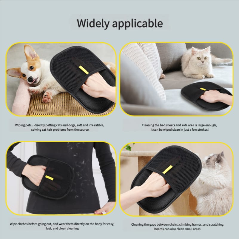 Electrostatic pet hair removal glove