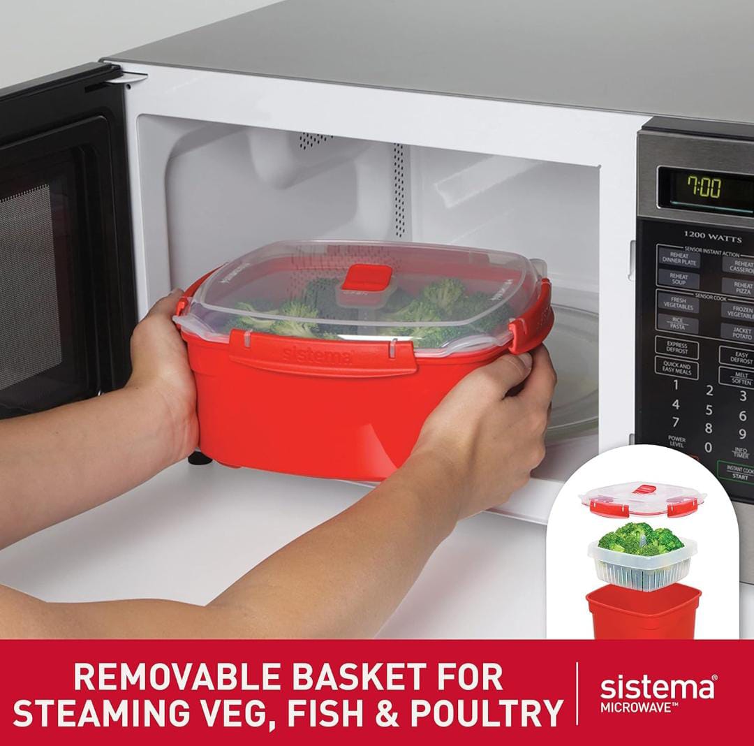 Sistema Microwave Food Steamer With Removable Steamer Basket