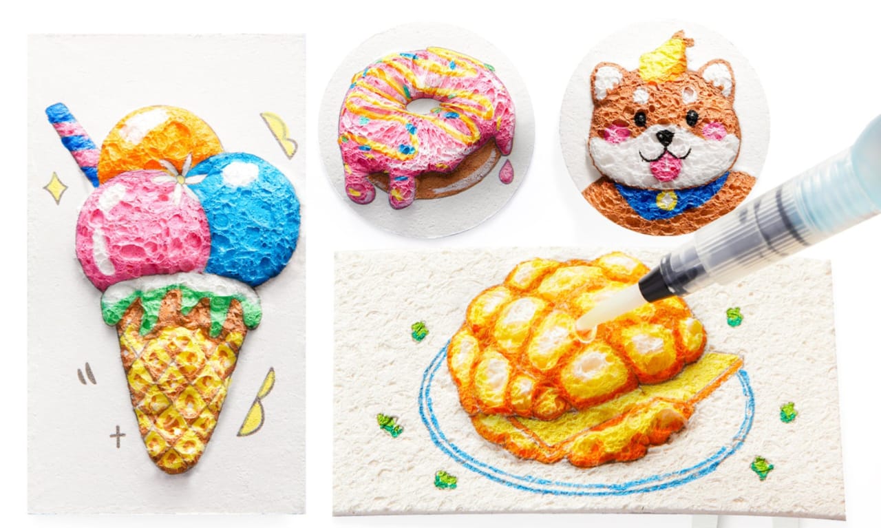 3D Sponge Canvas Acrylic Kit Painting Set