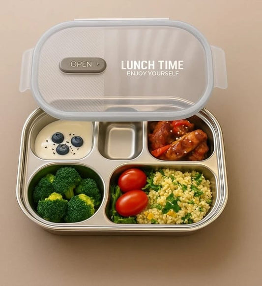 Stainless Steel Lunch Box With Transparent Lid