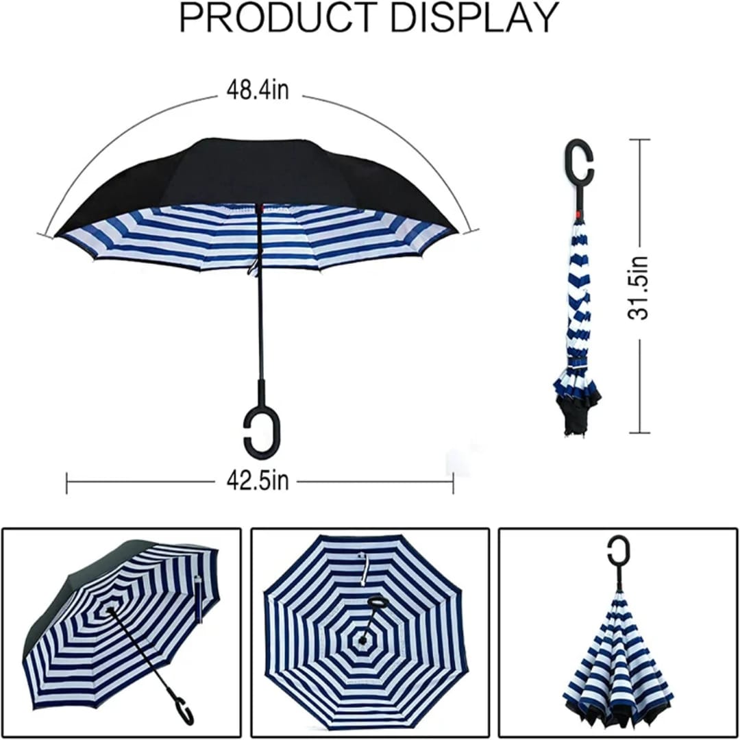 C handle reversed umbrella